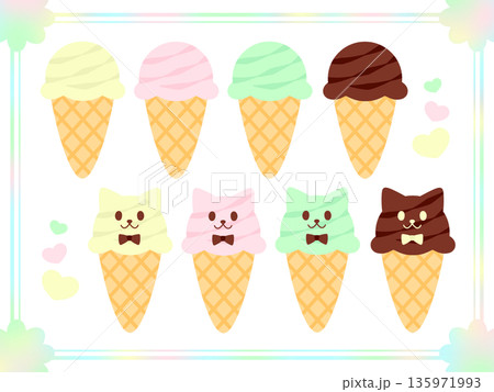 アイスクリーム ノーマル&ネコ アイスクリーム ノーマル&ネコ 135971993