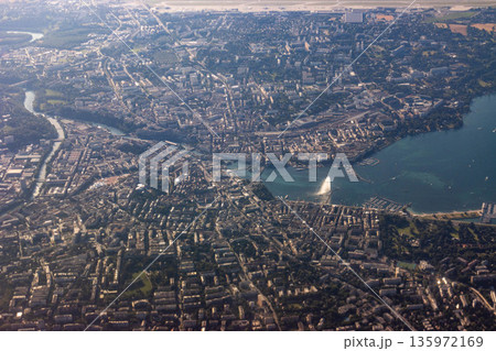 View from the airplane of Lake Constance, Geneva, Switzerland View from the airplane of Lake Constance, Geneva, Switzerland 135972169