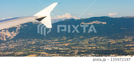 View of Monte Bianco mountain from Geneva, Switzerland 135972197
