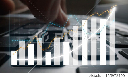 Business Growth Analysis with Graphs, Charts, and Financial Data on a Laptop Keyboard Displaying Trends and Performance Statistics in a Modern Office Copula Business Growth Analysis with Graphs, Charts, and Financial Data on a Laptop Keyboard Displaying Trends and Performance Statistics in a Modern Office Copula 135972390