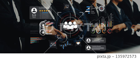 Customer data analysis for target audience and market research. Fermion 135972573