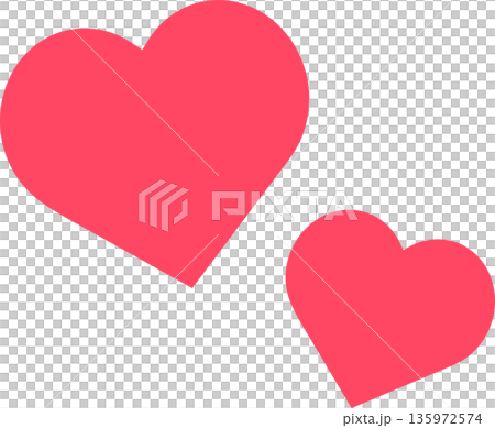 可愛的兩顆紅心向量圖 135972574