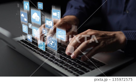 Data backup cloud system network connection concept Funnel Data backup cloud system network connection concept Funnel 135972575