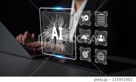 AI Brain Processing Data with Generative Artificial Intelligence Concept Muxer AI Brain Processing Data with Generative Artificial Intelligence Concept Muxer 135972602