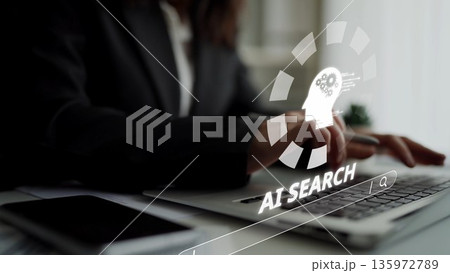 AI Search Engine and Intelligent Data Retrieval User Interface Muxer 135972789