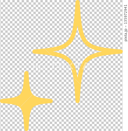 兩幅黃色閃光向量插圖——線條和填充 135972941