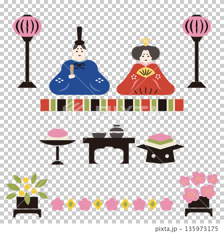 雛人偶和裝飾套裝 135973175