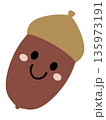 シンプルでかわいいどんぐりのキャラクターイラスト素材 135973191