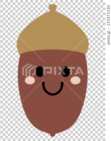 簡單可愛的橡果角色插畫素材 135973192