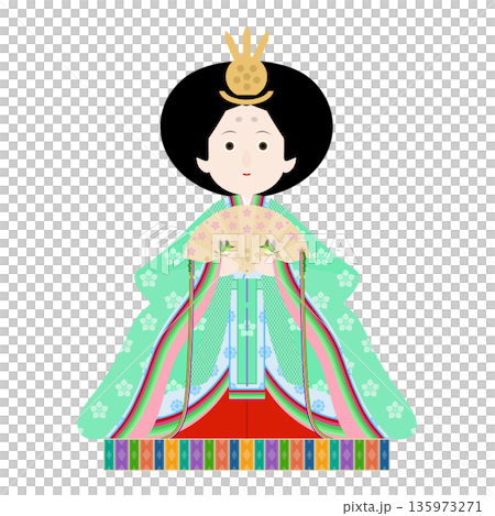 女兒節_女性玩偶插圖 135973271