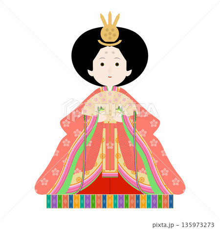 ひな祭りのイラスト_女雛 ひな祭りのイラスト_女雛 135973273