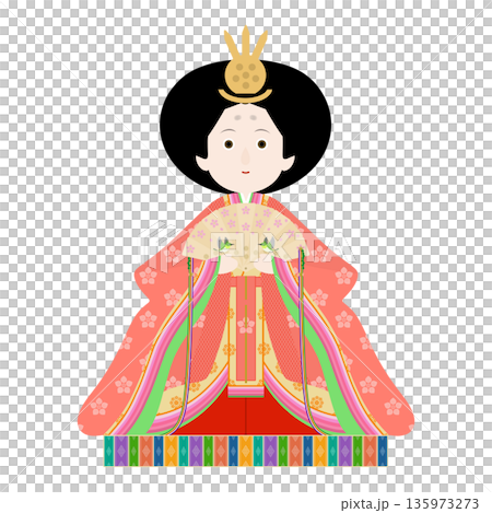 ひな祭りのイラスト_女雛 ひな祭りのイラスト_女雛 135973273
