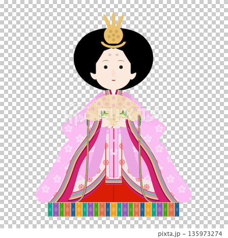 Illustration of Hinamatsuri_Female doll Illustration of Hinamatsuri_Female doll 135973274