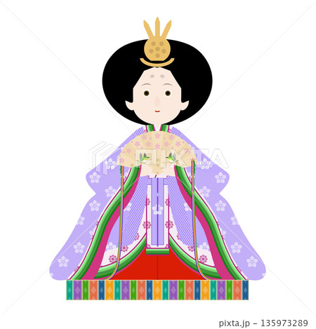 ひな祭りのイラスト_女雛 ひな祭りのイラスト_女雛 135973289