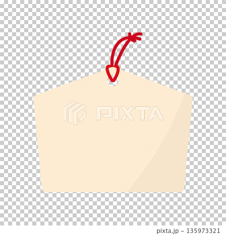Simple votive plaque frame in flat design - plain vector material 135973321