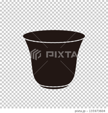 茶道用具：簡單的茶杯，單色 135973604