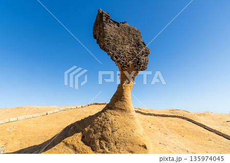 Beautiful Queen's Head of the Yehliu Geopark. Yehliu is a cape located in Wanli, New Taipei City, Taiwan. Beautiful Queen's Head of the Yehliu Geopark. Yehliu is a cape located in Wanli, New Taipei City, Taiwan. 135974045