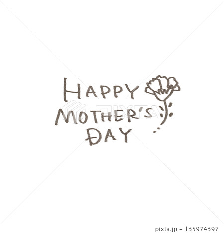 母の日 Mother's Day シンプルでかわいい手書き文字 母の日 Mother's Day シンプルでかわいい手書き文字 135974397