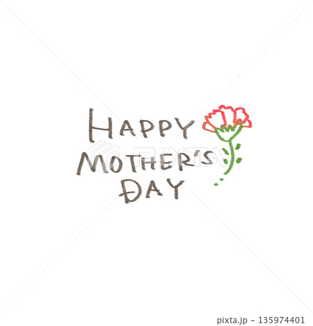 母の日 Mother's Day シンプルでかわいい手書き文字 135974401