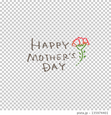 母の日 Mother's Day シンプルでかわいい手書き文字 135974401
