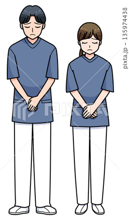 謝罪する看護師セット 135974438