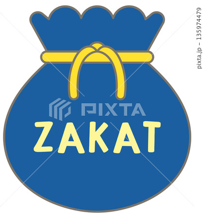 Cute Zakat for Ramadan Charity and Islamic Giving Concept 135974479