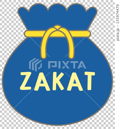 Cute Zakat for Ramadan Charity and Islamic Giving Concept 135974479