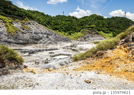 Beautiful view of Sulfur Valley Geothermal Scenic Area in Beitou of Taipei, Taiwan. Located within Yangmingshan National Park. Beautiful view of Sulfur Valley Geothermal Scenic Area in Beitou of Taipei, Taiwan. Located within Yangmingshan National Park. 135974621