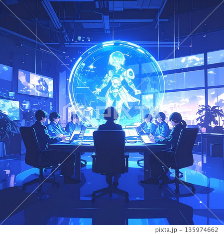 【AI生成画像】近未来の日本アニメの制作スタジオ風景 135974662