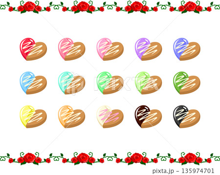ホワイトチョコがけハートクッキー ホワイトチョコがけハートクッキー 135974701
