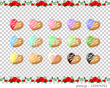 ホワイトチョコがけハートクッキー ホワイトチョコがけハートクッキー 135974701