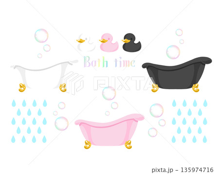 アヒルちゃんと猫足バスタブ アヒルちゃんと猫足バスタブ 135974716