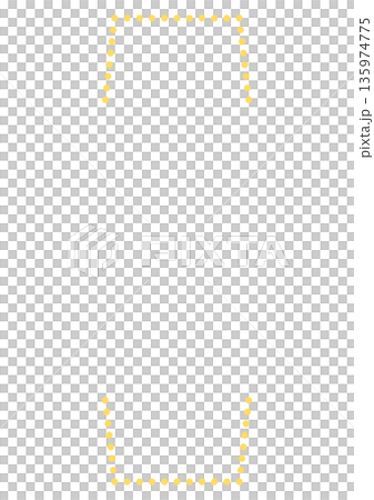 Geometric line frame drawn with yellow dots. Simple and modern dot line abstract background parts. 135974775