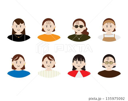 おしゃれな女性の顔 おしゃれな女性の顔 135975092