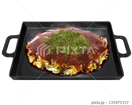 鉄板お好み焼き（青のり付き） 135975157