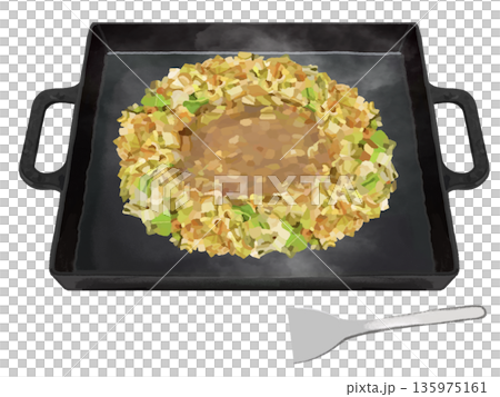 鉄板もんじゃ焼き(混ぜる前) 鉄板もんじゃ焼き(混ぜる前) 135975161