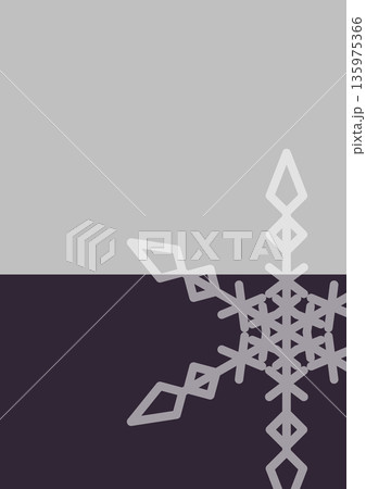 雪の結晶をあしらったモダンなバイカラー背景・冬のイメージのスタイリッシュな結晶イラスト背景 135975366