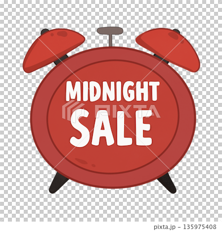 Midnight sale lettering on alarm clock Midnight sale lettering on alarm clock 135975408