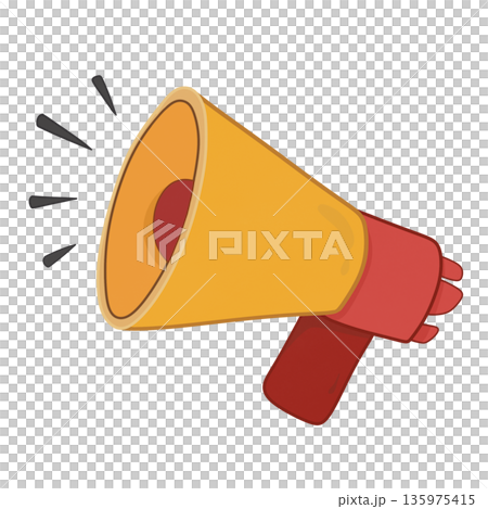 hand holding red megaphone isolated on white hand holding red megaphone isolated on white 135975415