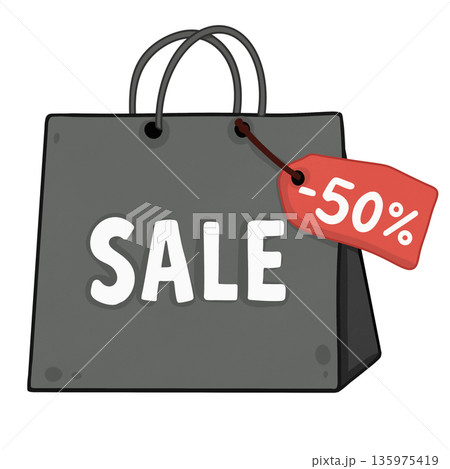 shopping bag with sale tag 135975419