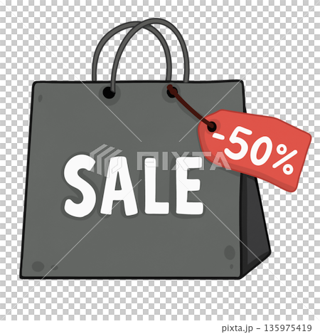 shopping bag with sale tag 135975419
