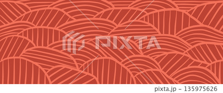 Vineyard landscape design. Wavy farm field lines pattern for abstract wallpaper. Vineyard landscape design. Wavy farm field lines pattern for abstract wallpaper. 135975626