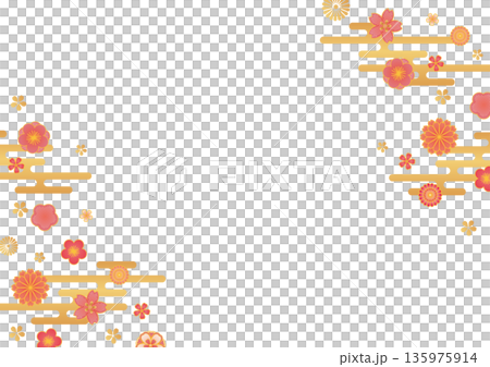 Japanese pattern floral background material 135975914
