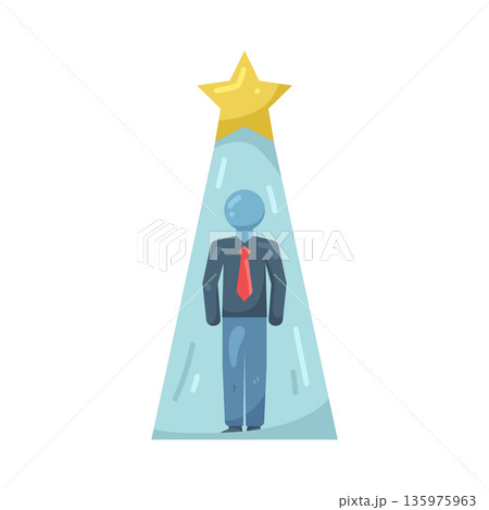 Illustration of Businessman Under the Spotlight 135975963