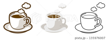 ホットコーヒー(コーヒーカップとソーサー) ホットコーヒー(コーヒーカップとソーサー) 135976007