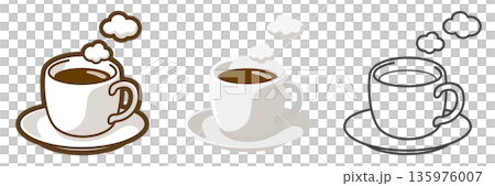 ホットコーヒー(コーヒーカップとソーサー) ホットコーヒー(コーヒーカップとソーサー) 135976007