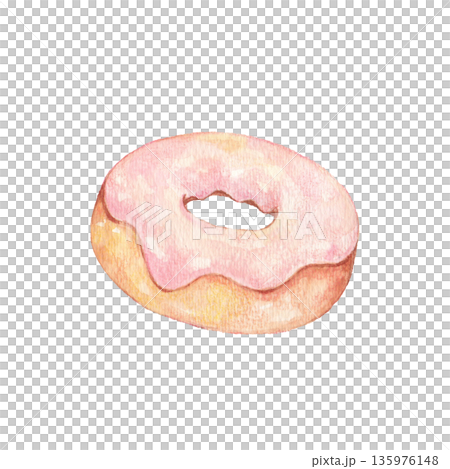 いちごドーナツ 手描き いちごドーナツ 手描き 135976148