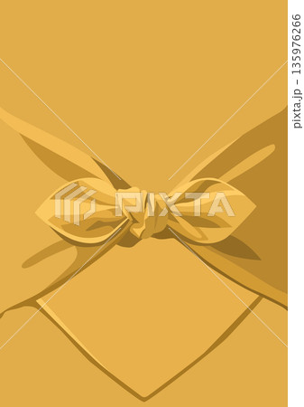 黄色い風呂敷包みのアップ　お歳暮やお中元などの贈答品の和風イメージ 135976266