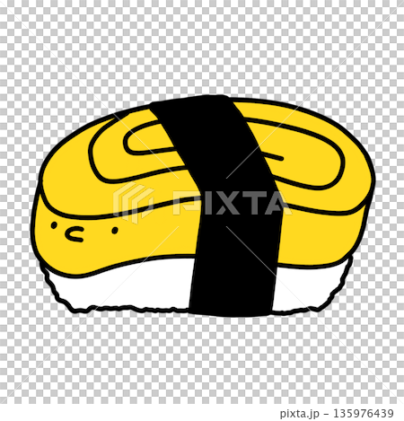 Sweet egg sushi illustration cartoon 135976439