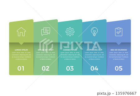 Five Step Process Infographic 135976667